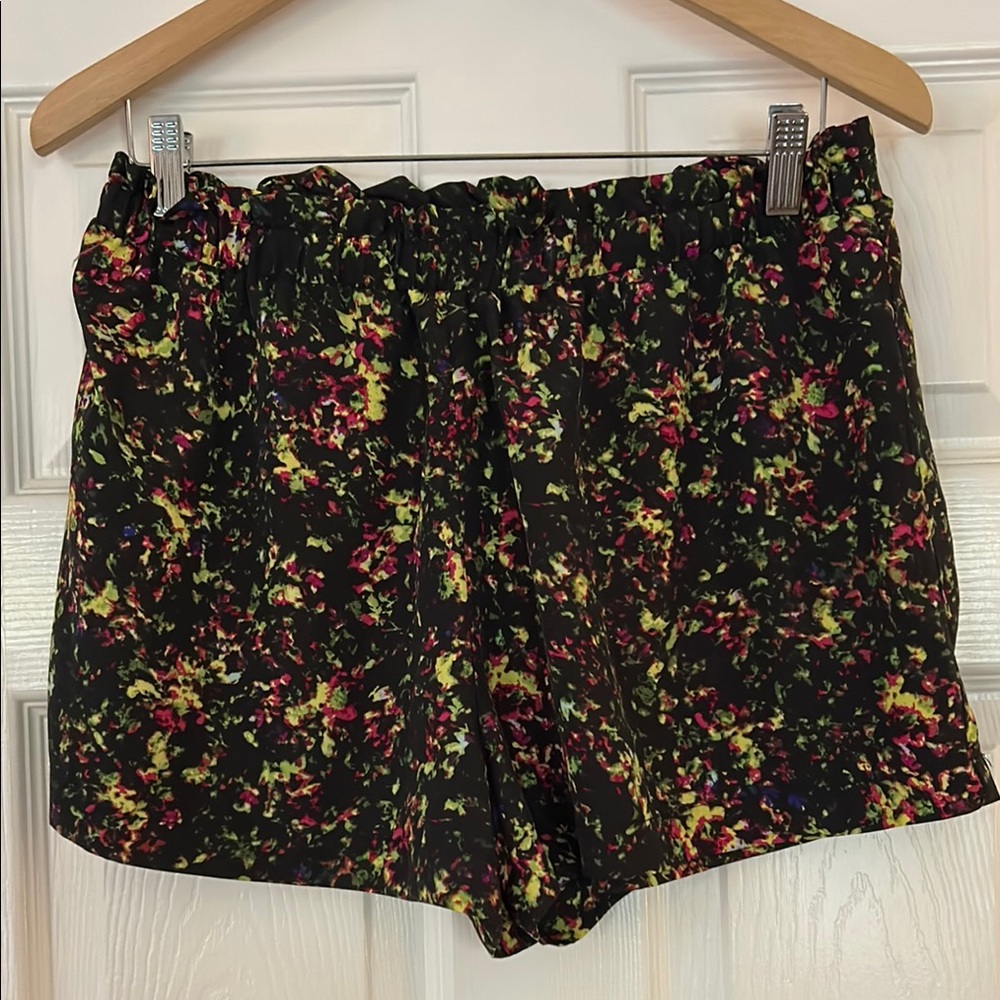 Xhilaration High Waist Black and Pink Floral Shorts